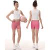 imageRoadbox Girls Volleyball Spandex Shorts Youth Biker Shorts with Pockets Athletic Compression Short for Yoga Gymnastics Dance1packpink