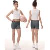 imageRoadbox Girls Volleyball Spandex Shorts Youth Biker Shorts with Pockets Athletic Compression Short for Yoga Gymnastics Dance2packblackgray