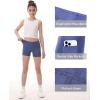 imageRoadbox Girls Volleyball Spandex Shorts Youth Biker Shorts with Pockets Athletic Compression Short for Yoga Gymnastics Dance2packblackhaze Blue