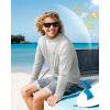 imageRoadbox Mens 14 Zip Pullover Long Sleeve UPF 50 UV Sun Protection Shirts Swim Rash Guard Tops for Running FishingLight Gray