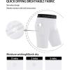 imageRoadbox Mens Compression Shorts with Pocket 12 Pack Spandex Running Athletic Workout Performance Underwear Quick DryWhite