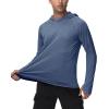 imageRoadbox Mens Long Sleeve Sun Shirts 2 Pack UPF 50 UV Protection Hoodie Shirt for Fishing Hiking Running Workout Swim2 Pack Deep Gray Blueorange
