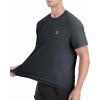 imageRoadbox Mens Rash Guard Short Sleeve UPF 50 UV Sun Protection Water TShirts Cool Dry Swim Shirts for Surf Beach FishingDark Gray