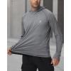 imageRoadbox Mens UPF 50 Fishing Shirts Long Sleeve UV Sun Hoodie Hiking Running Swim Athletic Workout ShirtA01dark Gray