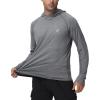imageRoadbox Mens UPF 50 Fishing Shirts Long Sleeve UV Sun Hoodie Hiking Running Swim Athletic Workout ShirtA01dark Gray