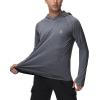 imageRoadbox Mens UPF 50 Fishing Shirts Long Sleeve UV Sun Hoodie Hiking Running Swim Athletic Workout ShirtA02deep Flower Gray