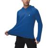 imageRoadbox Mens UPF 50 Fishing Shirts Long Sleeve UV Sun Hoodie Hiking Running Swim Athletic Workout ShirtA02flower Grey Royal Blue