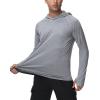 imageRoadbox Mens UPF 50 Fishing Shirts Long Sleeve UV Sun Hoodie Hiking Running Swim Athletic Workout ShirtA02gray