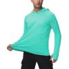 imageRoadbox Mens UPF 50 Fishing Shirts Long Sleeve UV Sun Hoodie Hiking Running Swim Athletic Workout ShirtA02light Gray Green