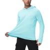 imageRoadbox Mens UPF 50 Fishing Shirts Long Sleeve UV Sun Hoodie Hiking Running Swim Athletic Workout ShirtA02light Water Blue