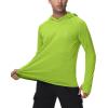 imageRoadbox Mens UPF 50 Fishing Shirts Long Sleeve UV Sun Hoodie Hiking Running Swim Athletic Workout ShirtA02lime Green