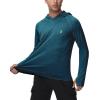 imageRoadbox Mens UPF 50 Fishing Shirts Long Sleeve UV Sun Hoodie Hiking Running Swim Athletic Workout ShirtA02peacock Blue