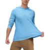 imageRoadbox Mens UPF 50 Fishing Shirts Long Sleeve UV Sun Protection Hoodie Rash Guard for Hiking Running Workout SwimmingLight Blue