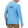 imageRoadbox Mens UPF 50 Fishing Shirts Long Sleeve UV Sun Protection Hoodie Rash Guard for Hiking Running Workout SwimmingLight Blue