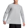 imageRoadbox Mens UPF 50 Swim Rash Guard Long Sleeve UV Sun Protection SPF Water Shirts Quick Dry for Outdoor Fishing Hiking Light Gray