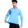 imageRoadbox Mens UPF 50 UV Sun Protection Shirts 14 Zip Athletic Pullover Long Sleeve Running Fishing Rash Guard TShirtBright Blue