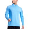 imageRoadbox Mens UPF 50 UV Sun Protection Shirts 14 Zip Athletic Pullover Long Sleeve Running Fishing Rash Guard TShirtBright Blue
