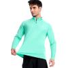 imageRoadbox Mens UPF 50 UV Sun Protection Shirts 14 Zip Athletic Pullover Long Sleeve Running Fishing Rash Guard TShirtGreen