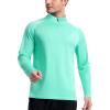 imageRoadbox Mens UPF 50 UV Sun Protection Shirts 14 Zip Athletic Pullover Long Sleeve Running Fishing Rash Guard TShirtGreen