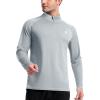imageRoadbox Mens UPF 50 UV Sun Protection Shirts 14 Zip Athletic Pullover Long Sleeve Running Fishing Rash Guard TShirtLight Gray