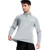 imageRoadbox Mens UPF 50 UV Sun Protection Shirts 14 Zip Athletic Pullover Long Sleeve Running Fishing Rash Guard TShirtLight Gray