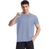 imageRoadbox Mens Workout Shirts Short Sleeve Quick Dry Athletic Running TShirt UPF 50 UV Sun Protection Sports Gym Tee TopsBlue Gray