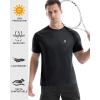 imageRoadbox Swim Shirts Short Sleeve for Men Sun Protection UPF 50 Fishing Rash Guard UV Gym Workout Shirt for Running OutdoorBlack