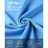 imageRoadbox Swim Shirts Short Sleeve for Men Sun Protection UPF 50 Fishing Rash Guard UV Gym Workout Shirt for Running OutdoorLight Blue