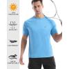 imageRoadbox Swim Shirts Short Sleeve for Men Sun Protection UPF 50 Fishing Rash Guard UV Gym Workout Shirt for Running OutdoorLight Blue