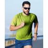 imageRoadbox Swim Shirts Short Sleeve for Men Sun Protection UPF 50 Fishing Rash Guard UV Gym Workout Shirt for Running OutdoorLime Green