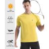 imageRoadbox Swim Shirts Short Sleeve for Men Sun Protection UPF 50 Fishing Rash Guard UV Gym Workout Shirt for Running OutdoorYellow