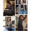 imageRoadbox Thermal Underwear for Women  Long Johns Fleece Lined Top ampamp Bottom Sets Skiing Base Layer Cold Weather WinterBalck Dark Gray