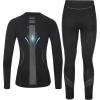 imageRoadbox Thermal Underwear for Women  Long Johns Fleece Lined Top ampamp Bottom Sets Skiing Base Layer Cold Weather WinterBalck Gray