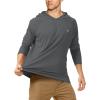 imageRoadbox UPF 50 Fishing Shirts for Men Long Sleeve UV Sun Protection Hoodie Outdoor Hiking Running Swimming Rash GuardNo Thumb Holedark Gray