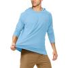 imageRoadbox UPF 50 Fishing Shirts for Men Long Sleeve UV Sun Protection Hoodie Outdoor Hiking Running Swimming Rash GuardNo Thumb Holepale Blue