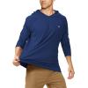 imageRoadbox UPF 50 Fishing Shirts for Men Long Sleeve UV Sun Protection Hoodie Outdoor Hiking Running Swimming Rash GuardNo Thumb Holesea Blue