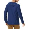 imageRoadbox UPF 50 Fishing Shirts for Men Long Sleeve UV Sun Protection Hoodie Outdoor Hiking Running Swimming Rash GuardNo Thumb Holesea Blue