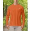 imageRoadbox UPF 50 Sun Shirts for Men UV Protection Long Sleeve Swim Shirt Lightweight Rash Guard for Fishing Hiking RunningOrange