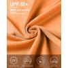 imageRoadbox UPF 50 Sun Shirts for Men UV Protection Long Sleeve Swim Shirt Lightweight Rash Guard for Fishing Hiking RunningOrange