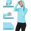 imageRoadbox Womens Sun Protection Hoodie UPF 50 Long Sleeve Hiking Fishing Hooded Shirt UV Rash Guard for WomenBlue