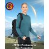 imageRoadbox Womens Sun Protection Hoodie UPF 50 Long Sleeve Hiking Fishing Hooded Shirt UV Rash Guard for WomenDark Blue