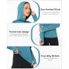 imageRoadbox Womens Sun Protection Hoodie UPF 50 Long Sleeve Hiking Fishing Hooded Shirt UV Rash Guard for WomenDark Blue