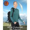 imageRoadbox Womens Sun Protection Hoodie UPF 50 Long Sleeve Hiking Fishing Hooded Shirt UV Rash Guard for WomenDark Green
