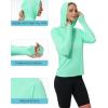 imageRoadbox Womens Sun Protection Hoodie UPF 50 Long Sleeve Hiking Fishing Hooded Shirt UV Rash Guard for WomenGreen