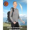 imageRoadbox Womens Sun Protection Hoodie UPF 50 Long Sleeve Hiking Fishing Hooded Shirt UV Rash Guard for WomenLight Gray