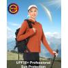 imageRoadbox Womens Sun Protection Hoodie UPF 50 Long Sleeve Hiking Fishing Hooded Shirt UV Rash Guard for WomenOrange