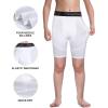 imageRoadbox Youth Boys Compression Shorts  Spandex Athletic Kids Running Compression Underwear for Basketball Baseball SoccerWhite