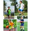 imageRoadbox Youth Boys Compression Shorts  Spandex Athletic Kids Running Compression Underwear for Basketball Baseball SoccerWhitegrayblue