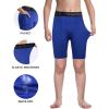 imageRoadbox Youth Boys Compression Shorts  Spandex Athletic Kids Running Compression Underwear for Basketball Baseball SoccerWhitegrayblue