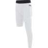 imageBoys Compression One Leg 34 Tights Youth Single Leggings for Basketball Running Kids Athletic Pants Capri with PocketsWhite